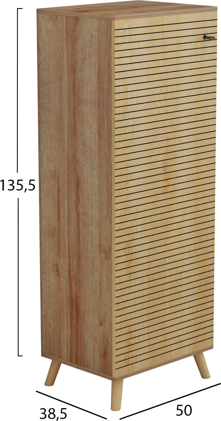 Dollap këpucësh ALVARO FH8954.16 melaminë, ngjyrë druri natyral, 50Χ38Χ135Hcm