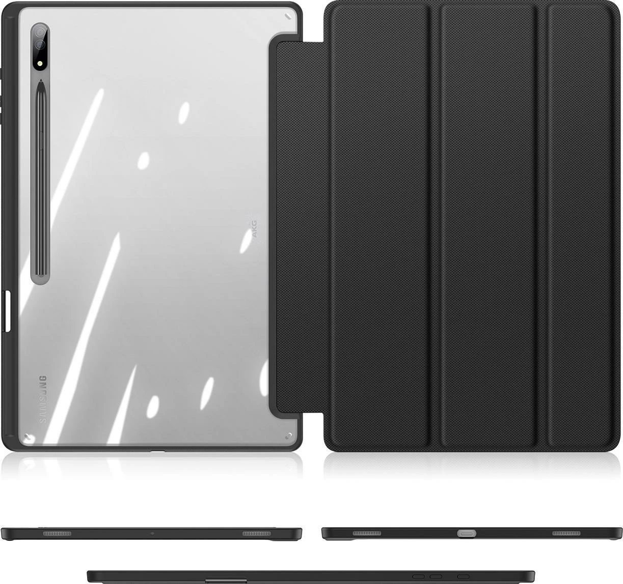 Mbështjellës rugged me kapak flip Dux Ducis Toby për Samsung Galaxy Tab S8 Ultra, me mbajtës stilusi, i zi, 1 copë