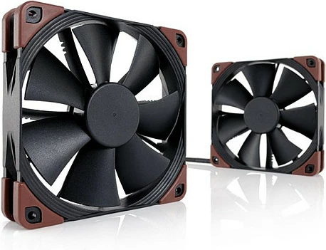 Fan kasë NOCTUA NF-F12 industrialPPC-2000, 120mm, 2000RPM, 3-pin, IP52, Zi/Kafe