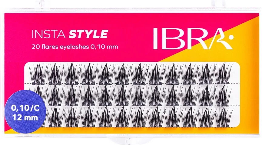 Kllaster qerpikësh Ibra Insta Style për femra 12mm e zezë 1 copë