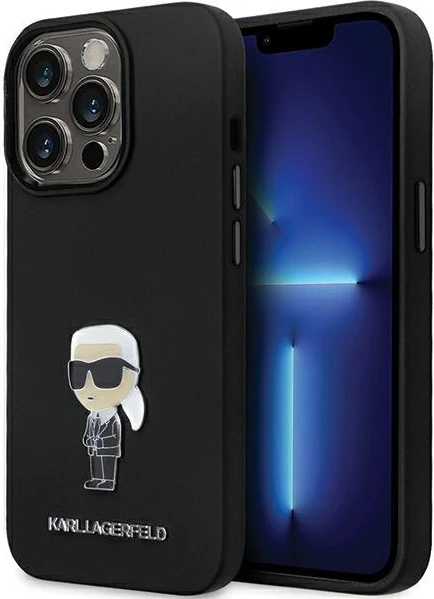 Mbështjellës Karl Lagerfeld KLHCP14LSMHKNPK për iPhone 14 Pro, silikon, i zi
