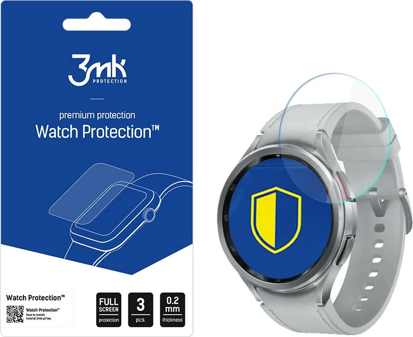 Mbrojtës ekrani për smartwatch 3mk Protection Watch Protection FlexibleGlass Lite, për Samsung Galaxy Watch 6 Classic 43mm, 3 copë