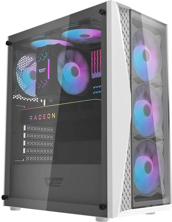 Kasë Darkflash DK352 Plus, Middle Tower, 4 ventilatorë ARGB, bardhë/zezë