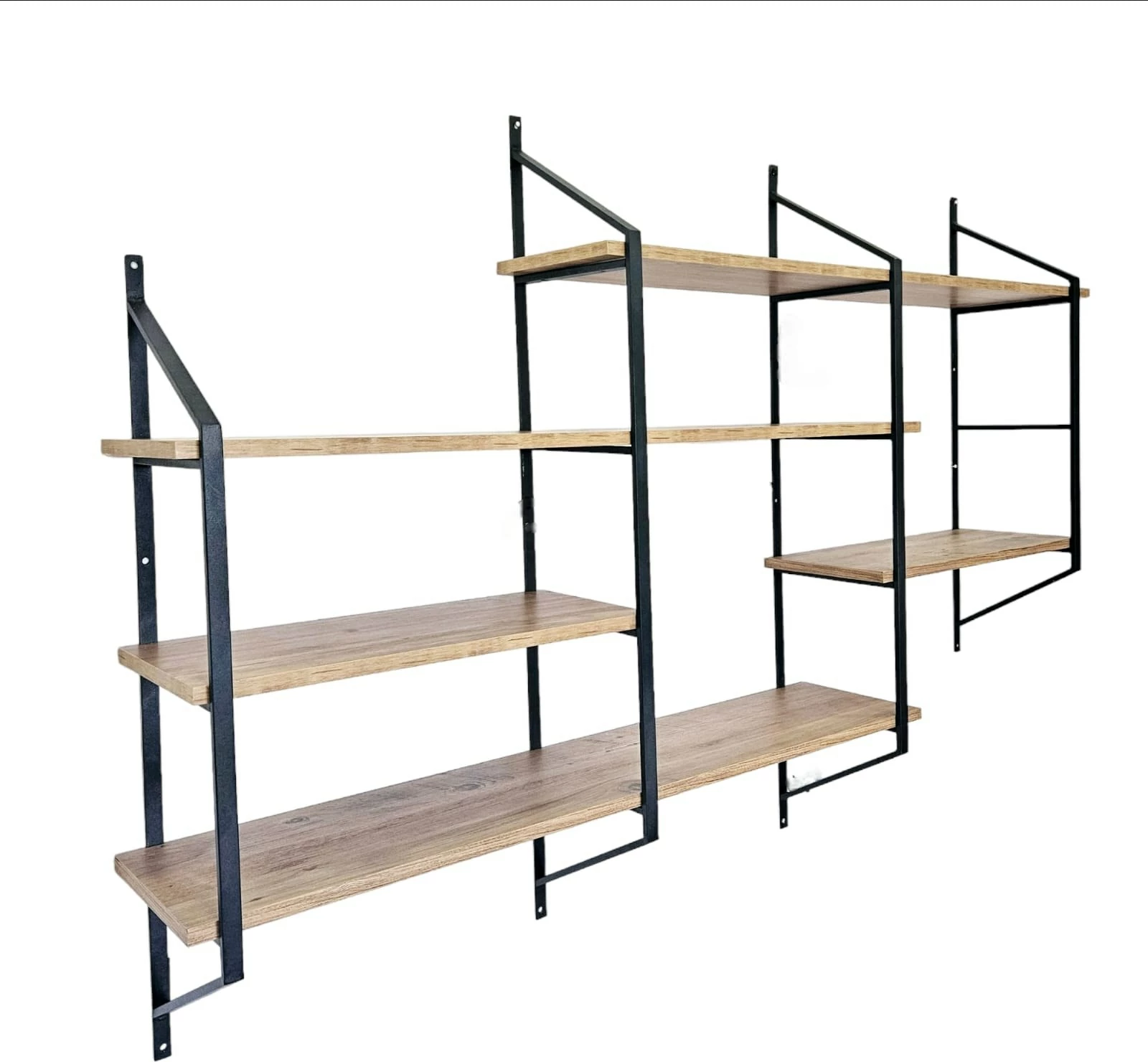 Raft muri Skye Decor, ngjyrë e zezë dhe pishë Atlantike, Raffy7