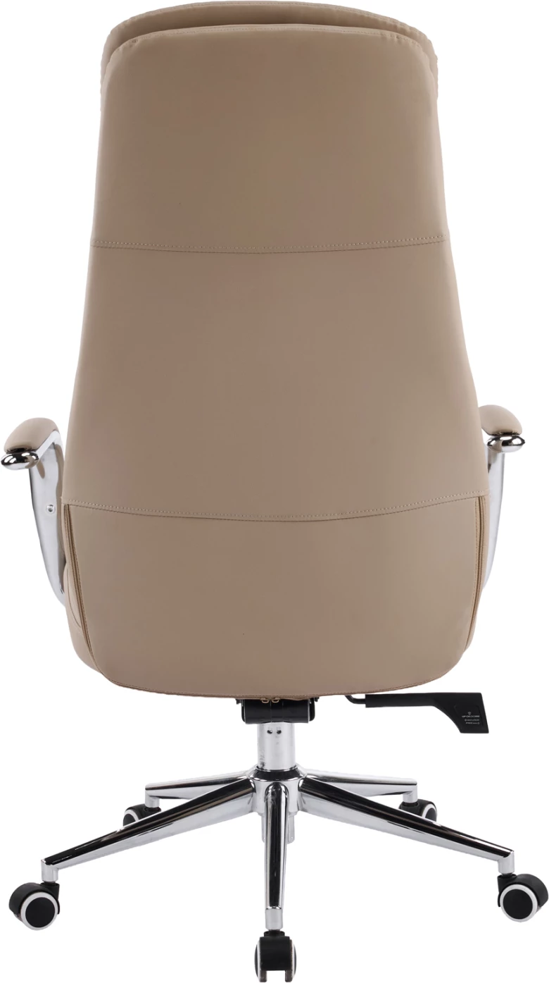 Karrige zyre SONTY, lëkurë PU bezhë, bazë kromi, FH18354.02, 64x68x125cm