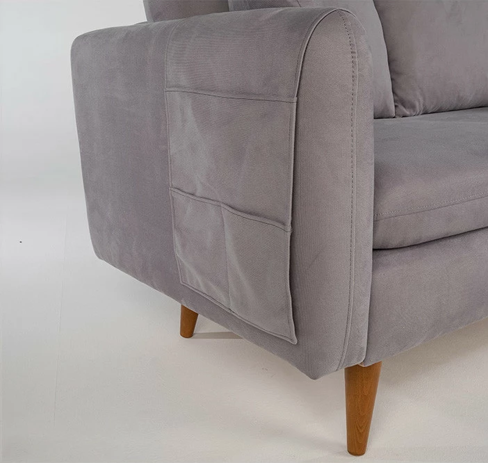 Set divani Atelier del Sofa, Sofia-TKM03-0701, ngjyrë gri