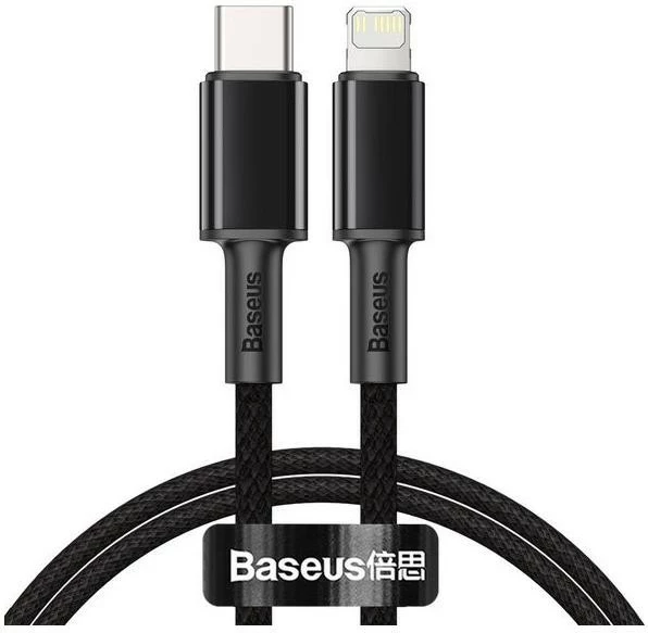 Kabllo Baseus High Density USB-C do Lightning PD 20W, 1m, e zezë