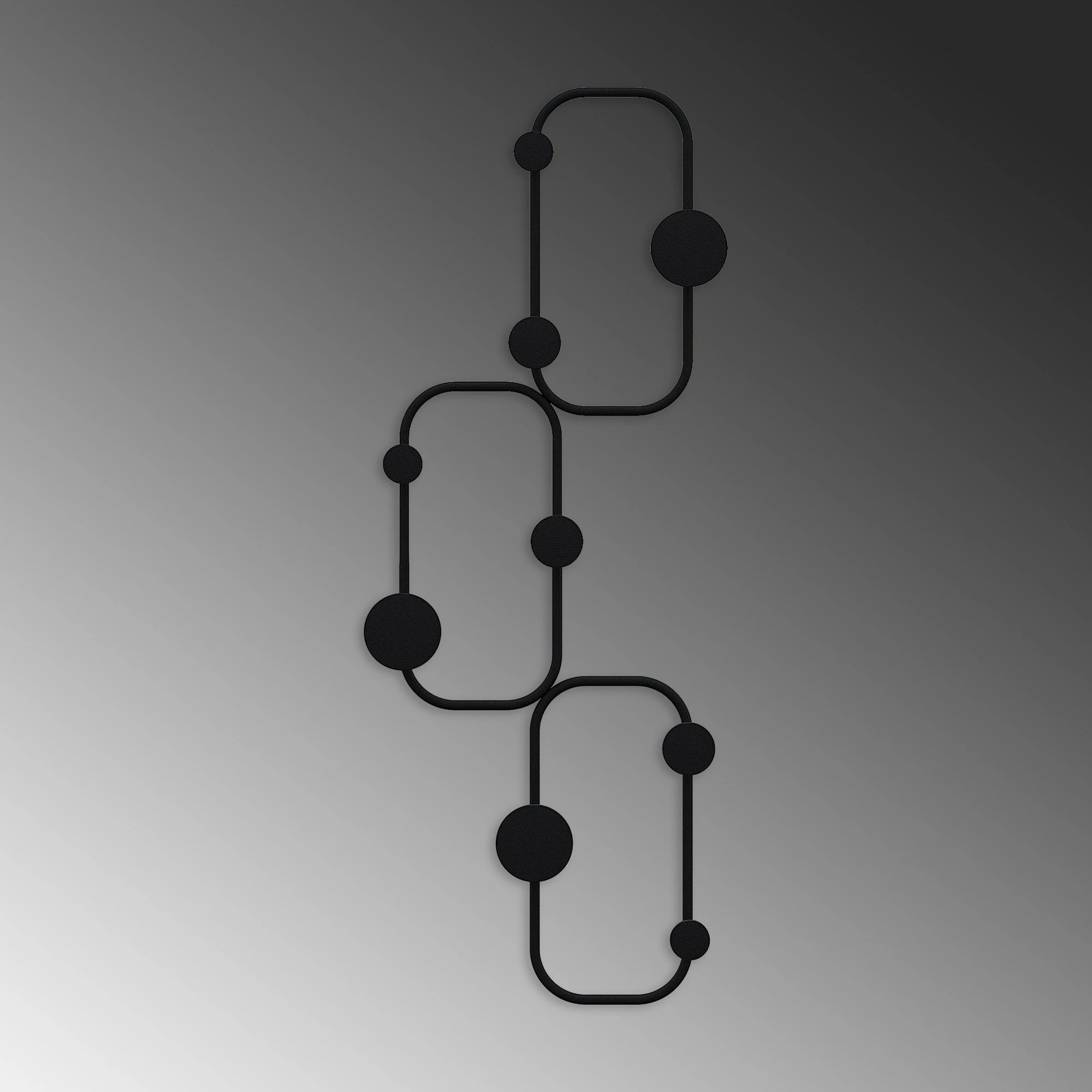 Varëse muri metalike Wallity, model hardhucë, ngjyrë e zezë, 28x5x70cm