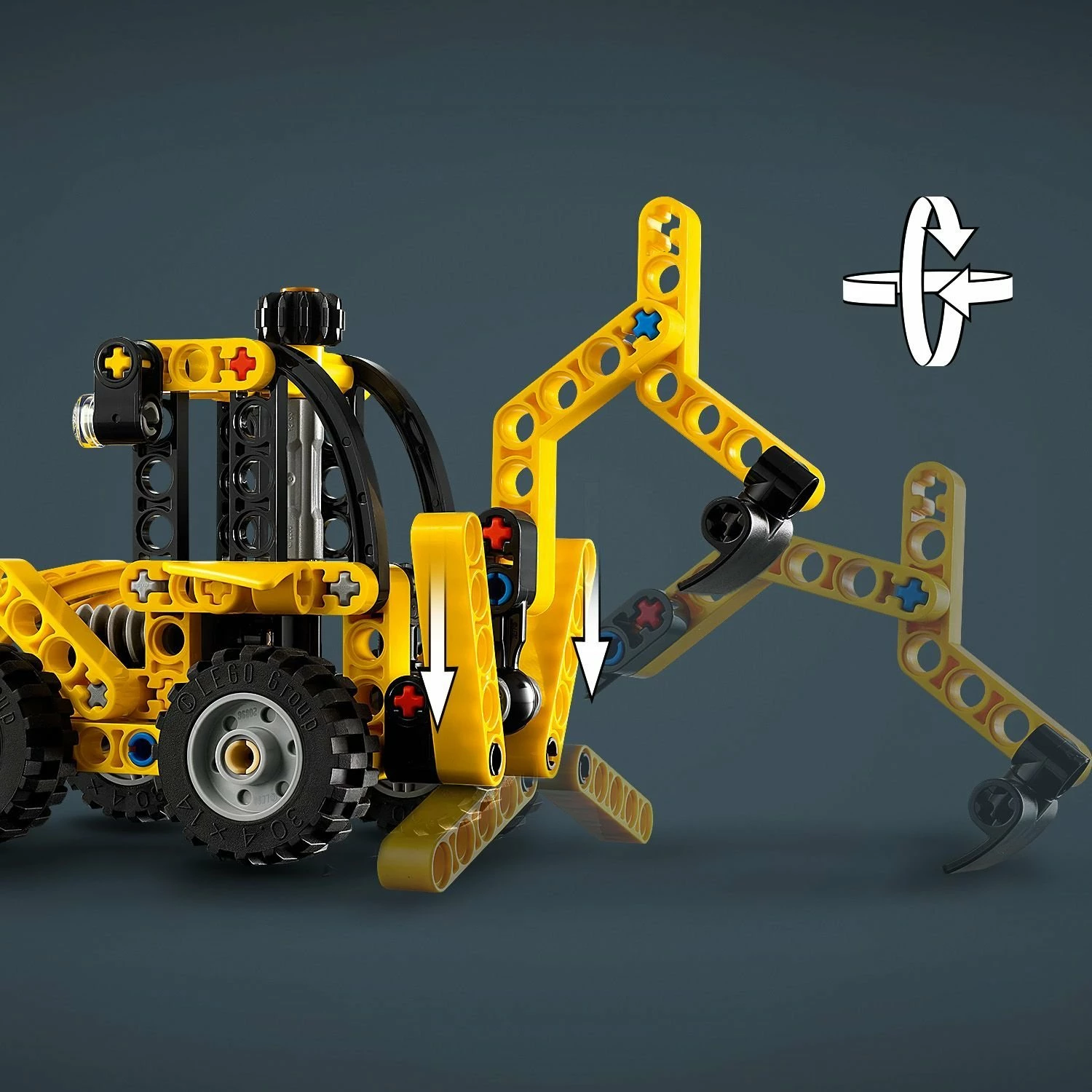 Set LEGO Technic Backhoe Loader 42197, 104 pjesë, verdhë/zi