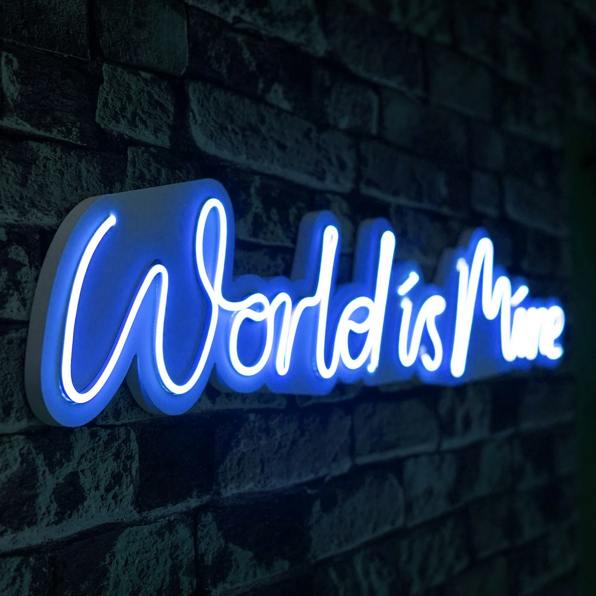 Dekor dritash LED plastike, World is Mine, ngjyrë kaltër