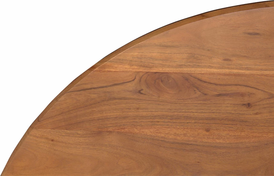 Tavolinë Twist, dru akacie, ngjyrë arre, 130x130x77cm