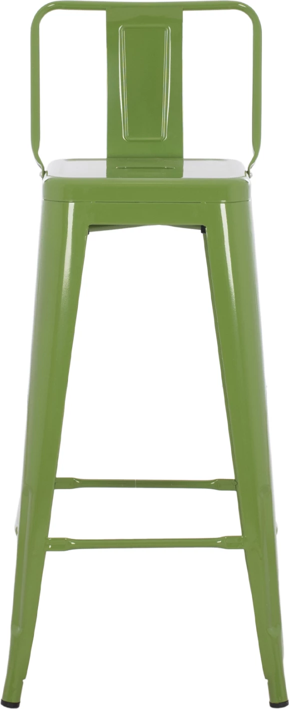 Karrige për bar metalike Melita me shpinë, ngjyrë ulliri e çelët, FH8643.13, 43x43x100 cm