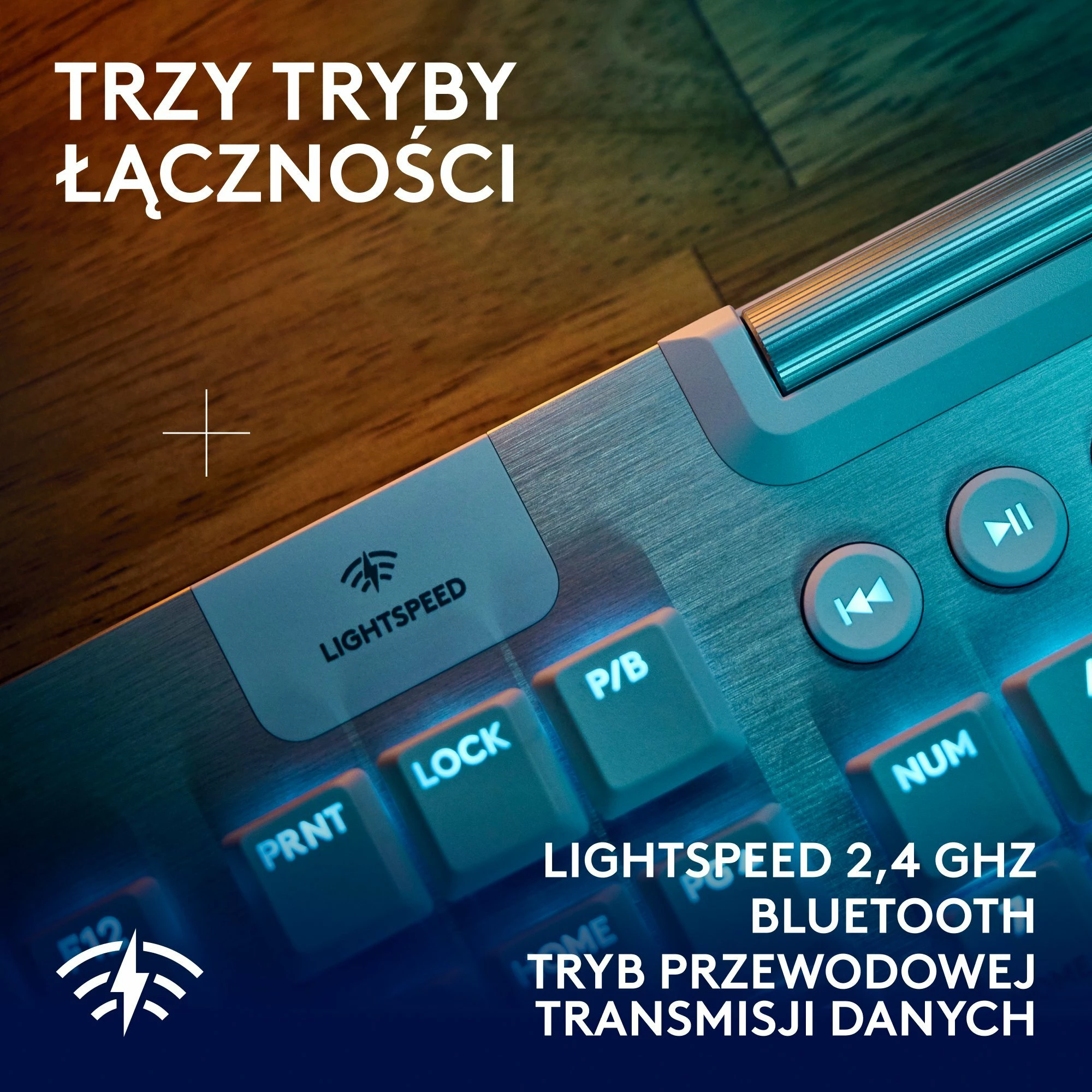 Tastierë gaming Logitech G915 X Lightspeed GL Tactile (920-012690), full-size 100%, RGB, wireless 2.4GHz/Bluetooth/USB, US INTL, e bardhë