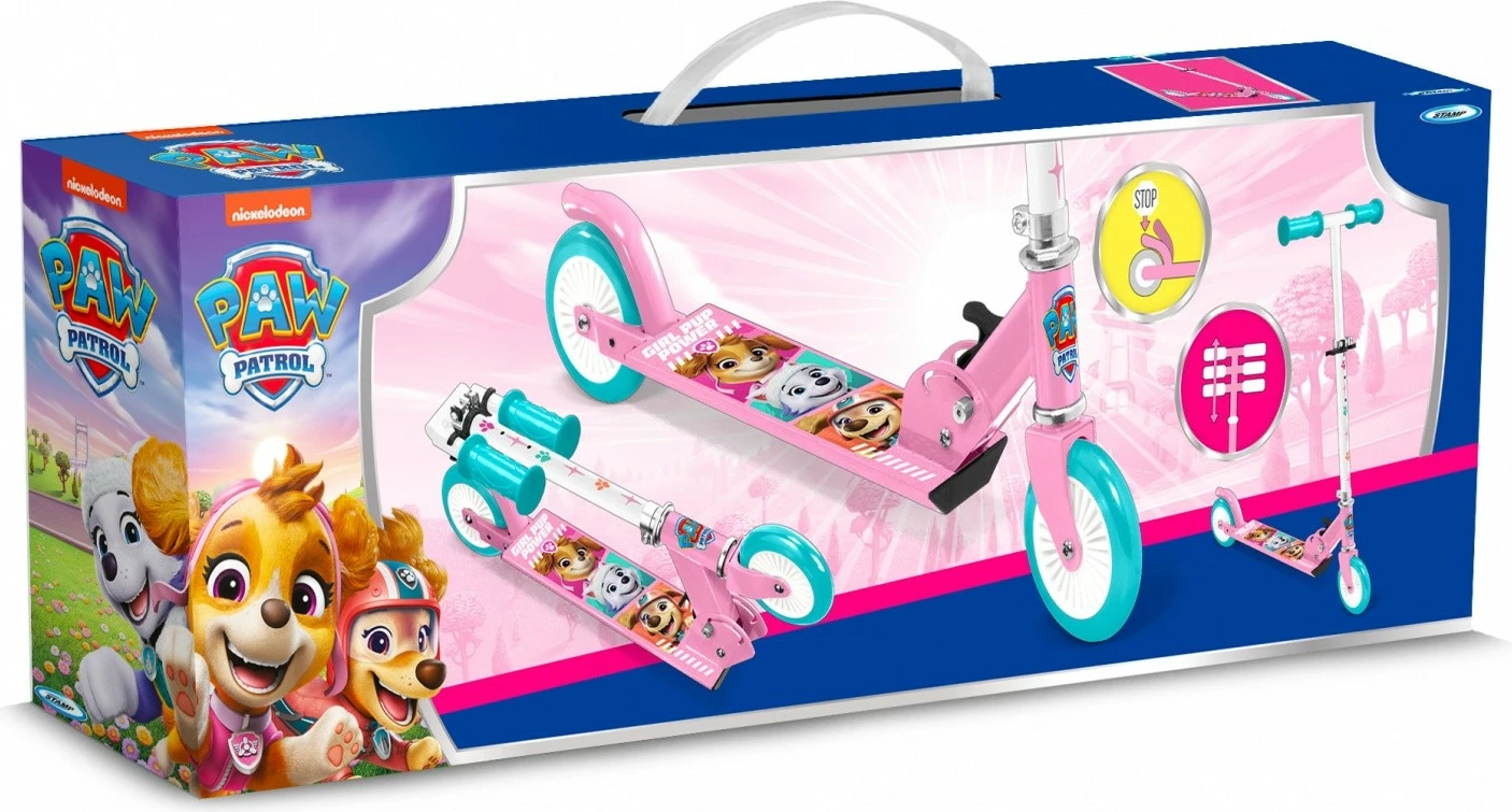 Trotinet Pulio Paw Patrol, 2 rrota, alumini, rozë/turkuaz