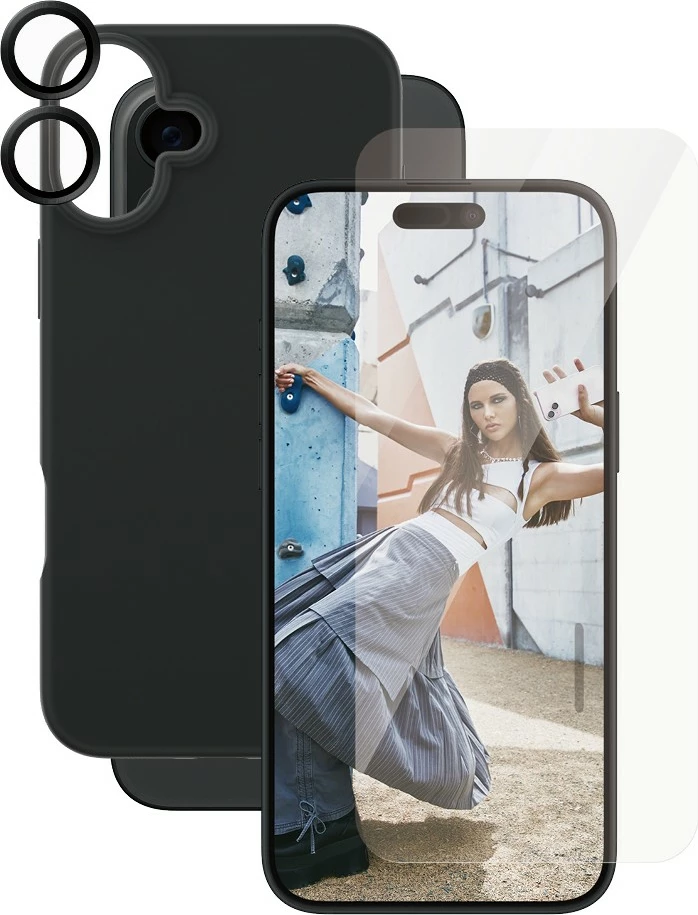 Mbështjellës PanzerGlass për iPhone 16 Plus, 3-në-1, transparent