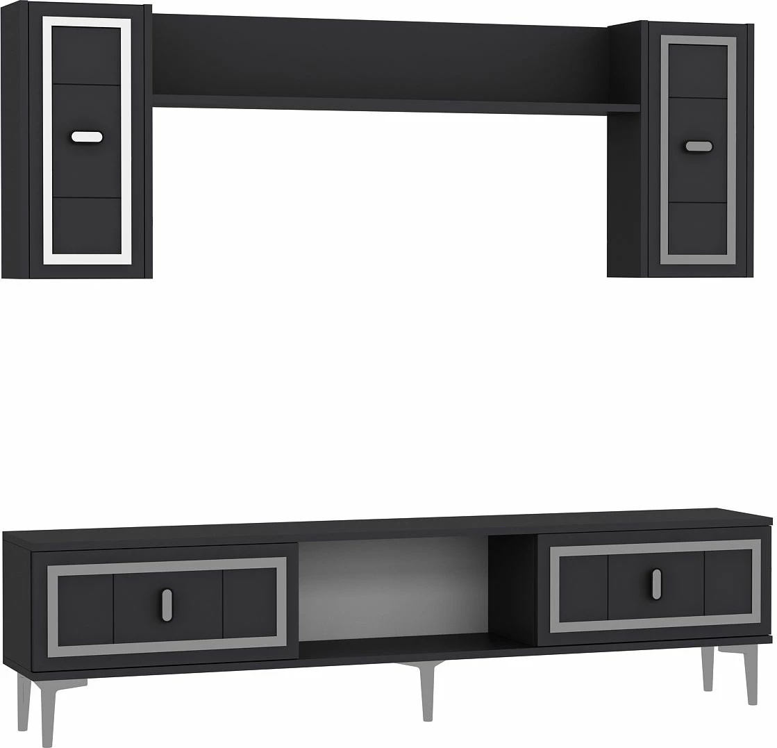 Komodë TV Skye Decor, orion, antracit, argjend
