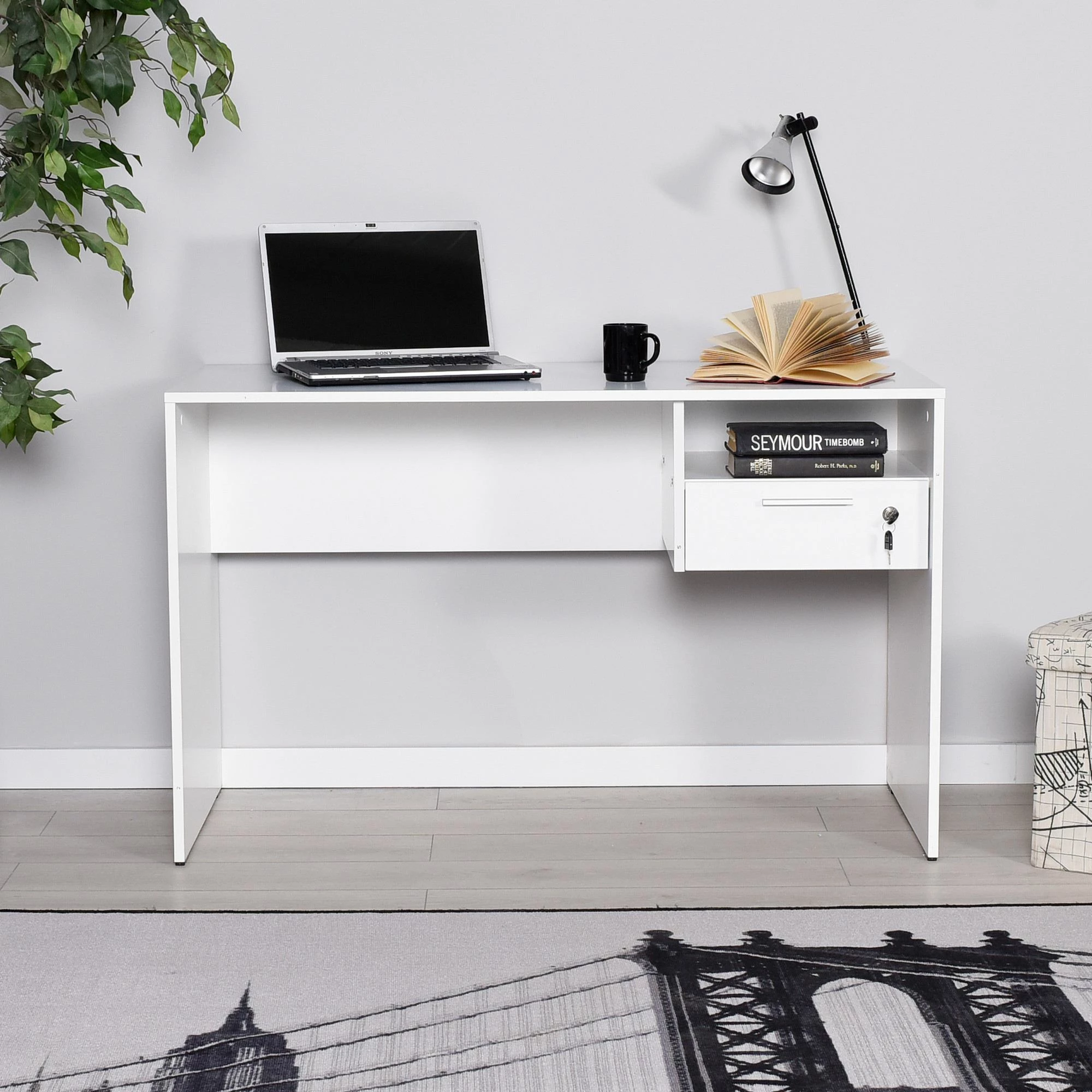 Tavolinë studimi Hanah Home, e bardhë, Cms-510-Dd-1