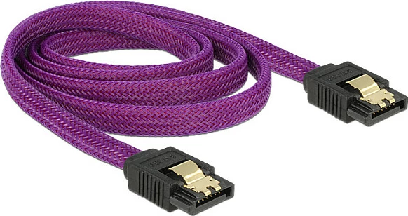 Kabllo SATA DeLOCK 83692, SATA III, 1 m, SATA 7-pin M/M, e purpurt