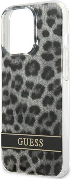 Mbështjellës Guess GUHCP13LHSLEOK për iPhone 13/13 Pro 6.1", hardcase, Leopard, Gri