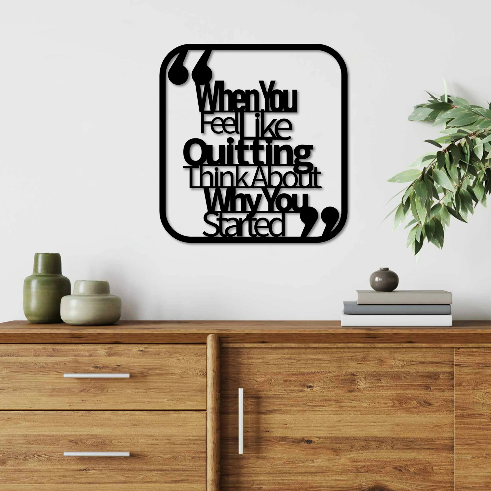 Aksesor dekorativ metalik për mur, Wallity, Quitting Think