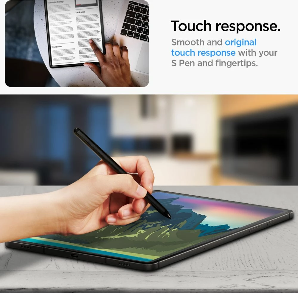 Xham i temperuar mbrojtës, Spigen Glas.tR EZ Fit, për Samsung Galaxy Tab S9 11'' X710/X716B, 0.2 mm 9H, kornizë montimi