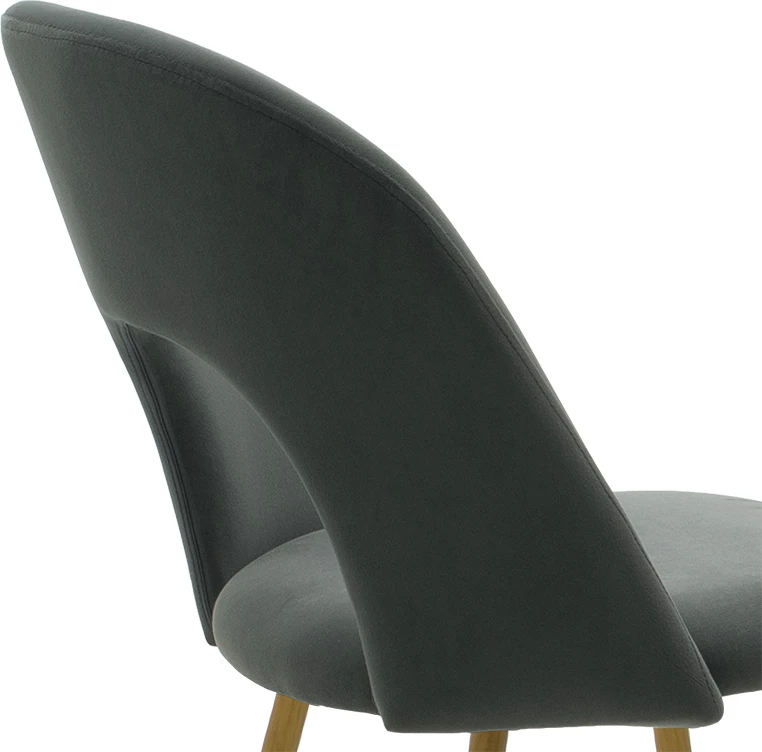 Karrige Jonah, kadife e zezë e errët, këmbë natyrale, set prej 4 copësh