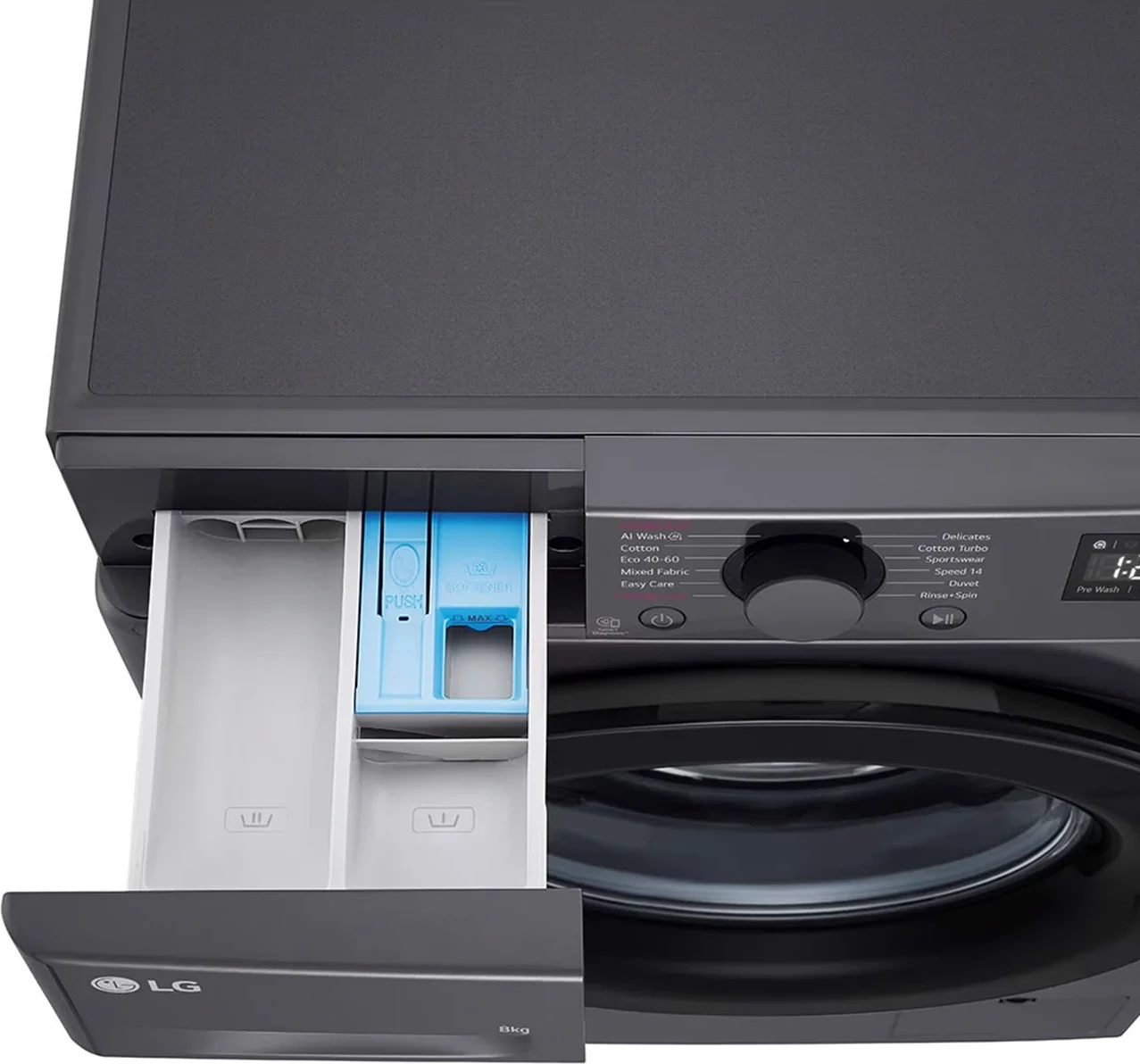 Makine larëse, LG F2WR508SBM, 8 kg, 1200 rpm, AI DD dhe Steam, Slim, e zezë