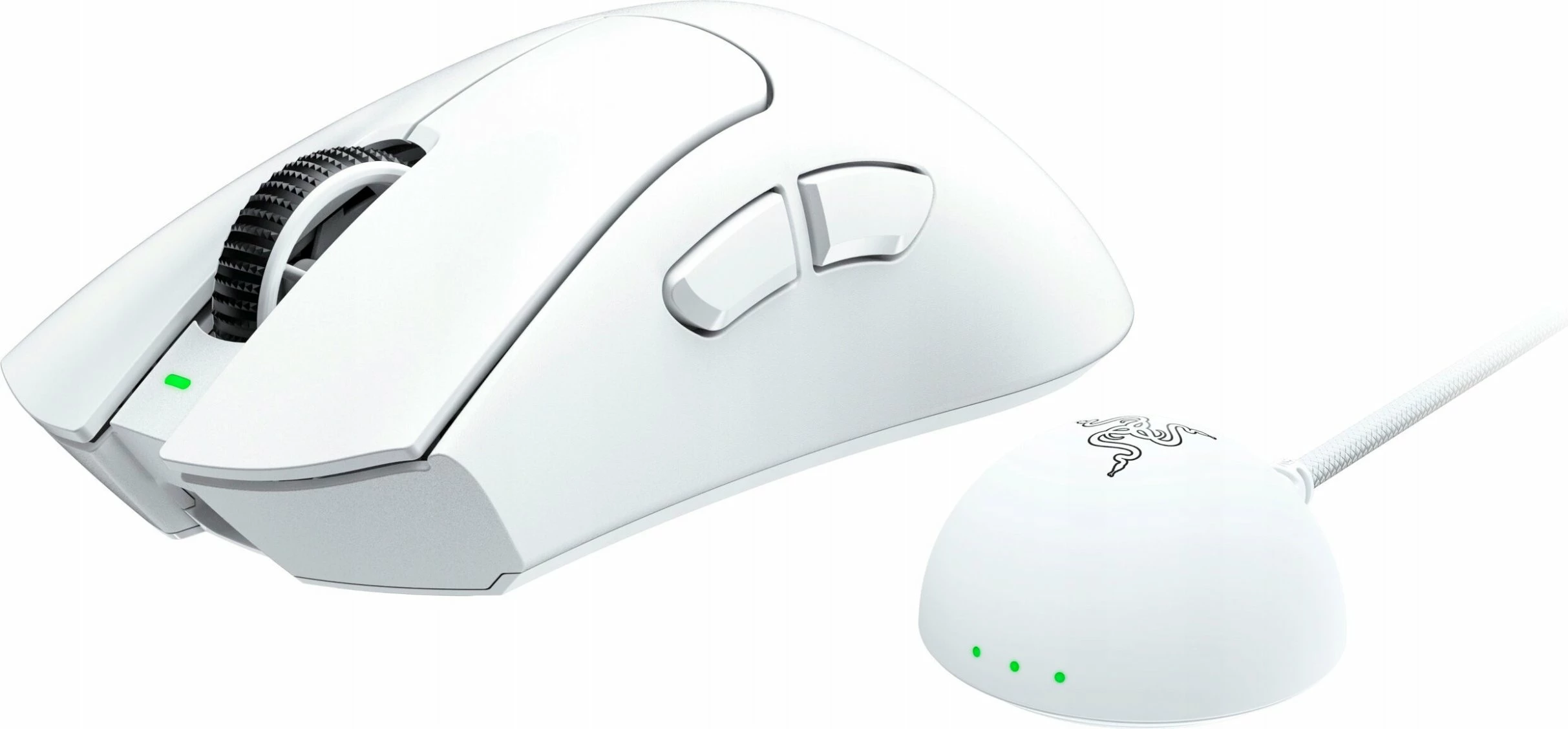 Maus Razer DeathAdder V4 Pro RZ01-05330200-R3G1 45000 DPI 8000 Hz 57 g, i bardhë
