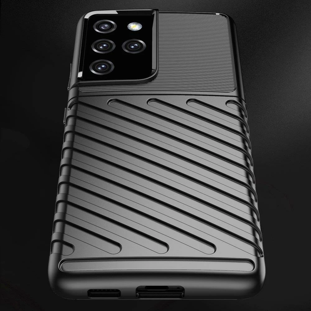 Mbështjellës Hurtel Thunder Case për Samsung Galaxy S22 Ultra, i zi