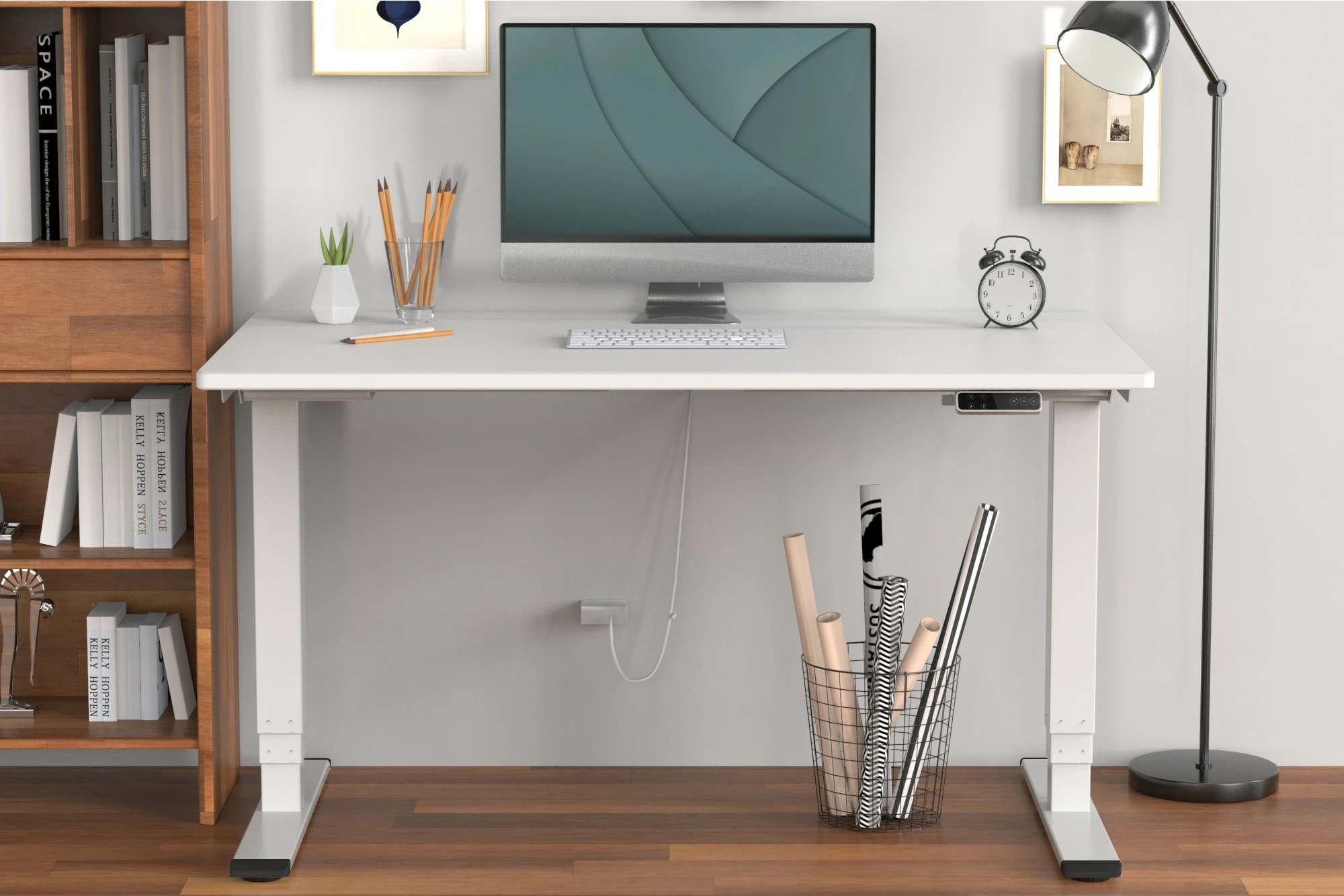 Kornizë tavoline elektrike Digitus, Dual-Motor, 3 nivele, e bardhë