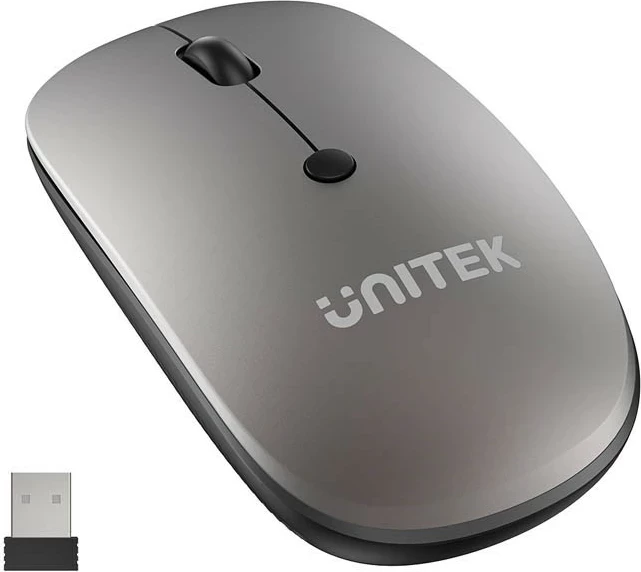 Maus pa kabllo Unitek SlimTrack, 2.4GHz, 1600 DPI, gri