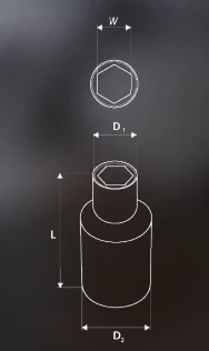 Kapak hexagonal Neo 08-231, 1/4", 13 mm, Superlock, çelik krom-vanadium, krom, 1 copë