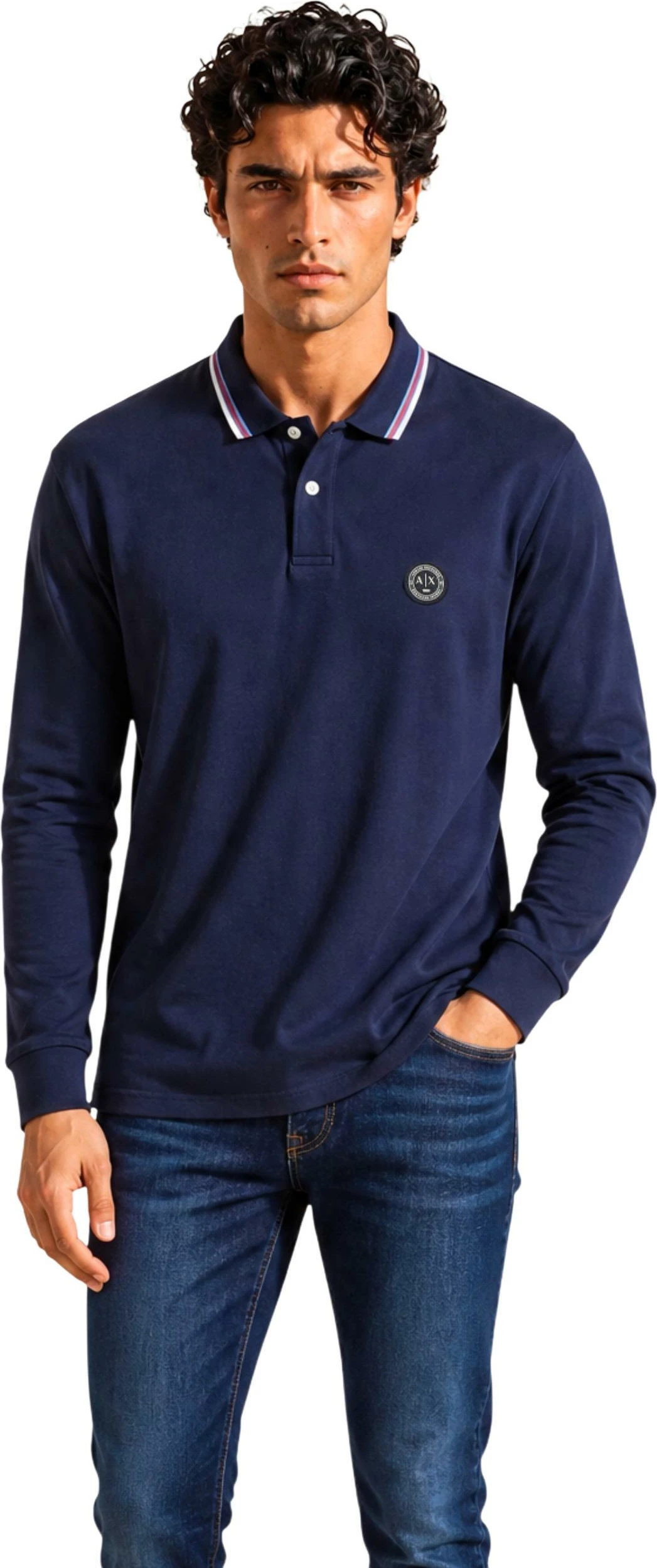 Maicë polo për meshkuj Armani Exchange XM003427 AF13026, e kaltër