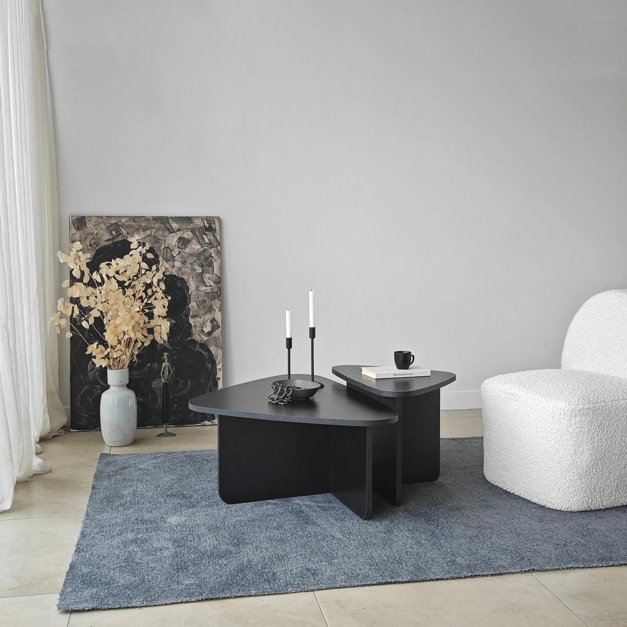 Set tavolinash kafeje Skye Decor, Ballare, e zezë