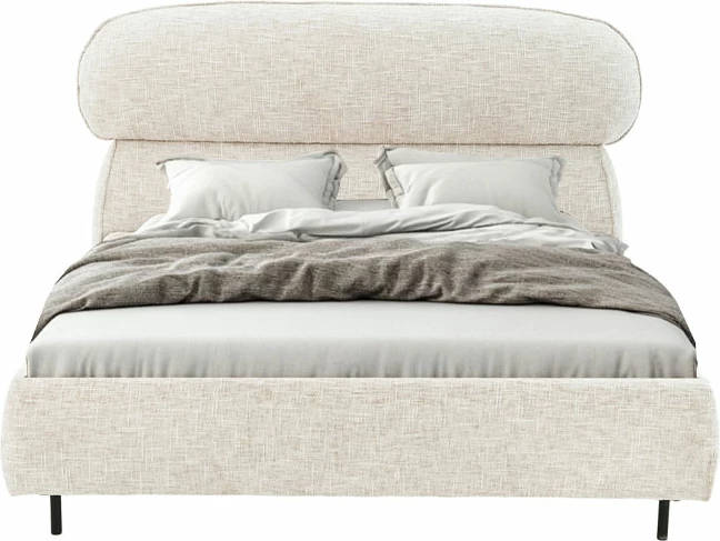 Krevat Serenite për dyshek 160x200cm, bezhë, 234x178x106