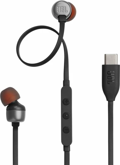 Kufje JBL Tune 310C JBLT310CBLK, USB-C me kabllo, in-ear, me mikrofon e kontroll 3-butonësh, Hi-Res/Pure Bass, të zeza