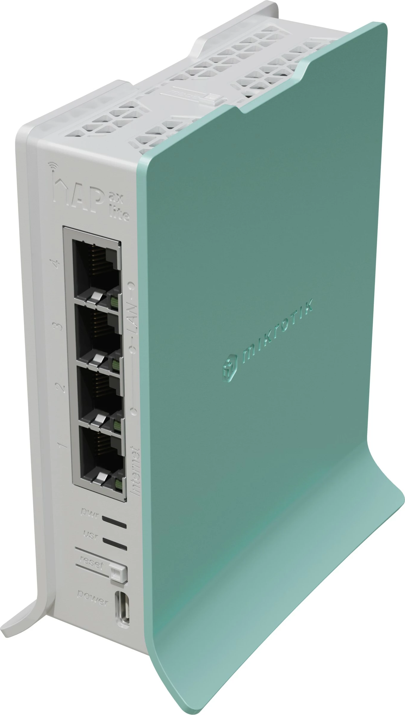 Router MikroTik hAP ax lite, Wi-Fi 6, Single-band (2.4 GHz), Ethernet LAN, Gjelbër, Bardhë