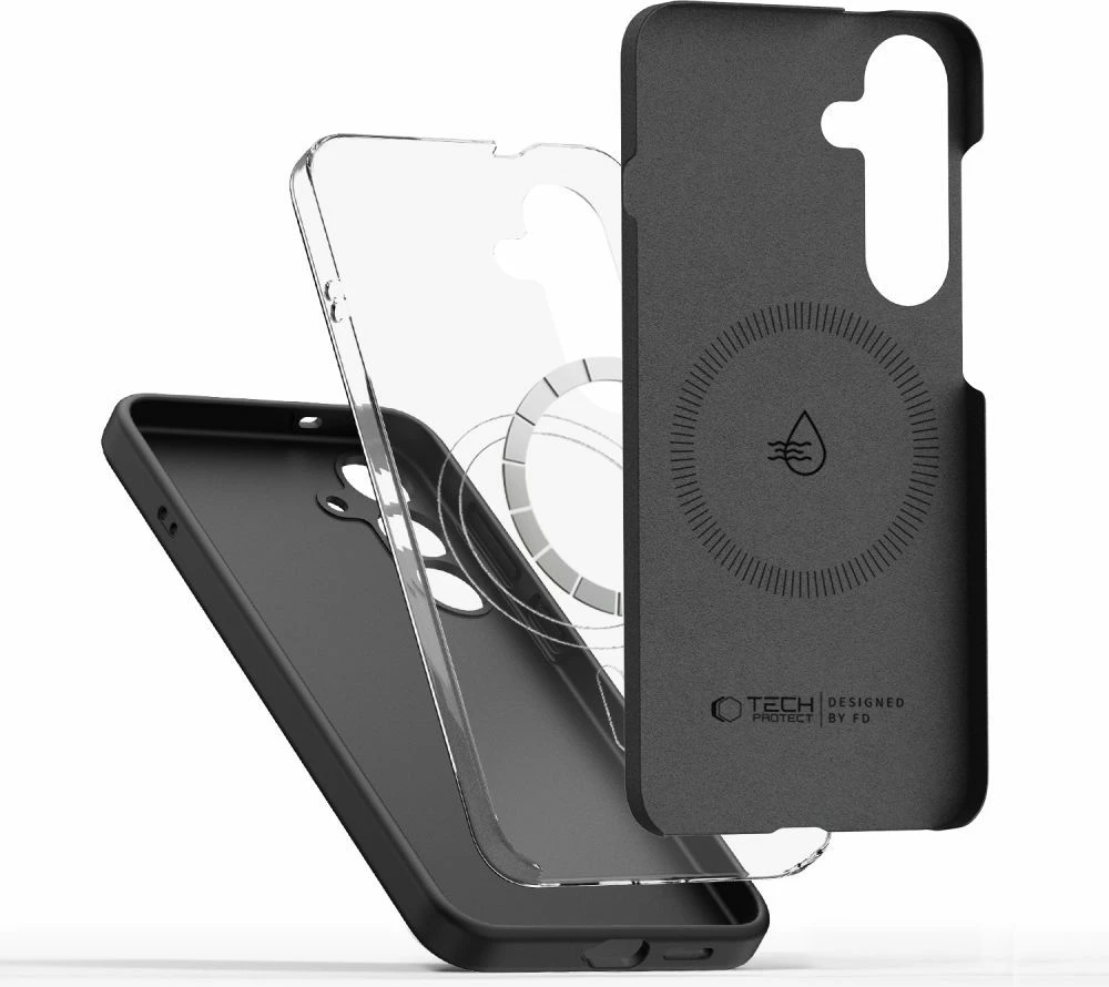 Mbështjellës Tech-Protect Liquid Silicone MagSafe për Samsung Galaxy S25 Edge, zi