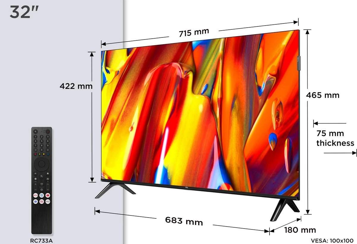 TV TCL 32V5C, 32 inç, QLED, Full HD, Smart, i zi