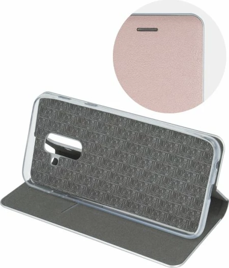Mbështjellës me kapak HAVANA Premium për Samsung Galaxy A6 2018 (A600), rozë me skaj argjendi