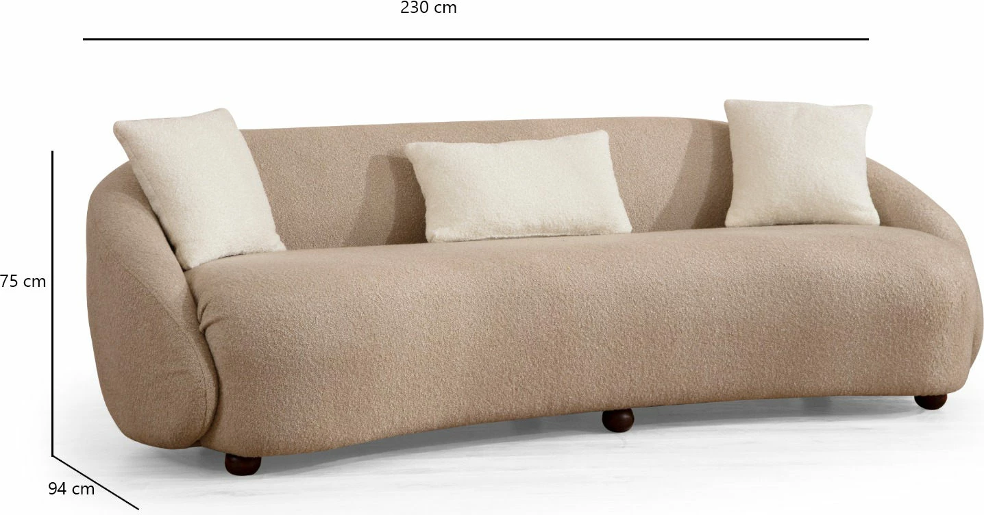 Divan treshe Atelier del Sofa, Napoli, ngjyrë kapuçino