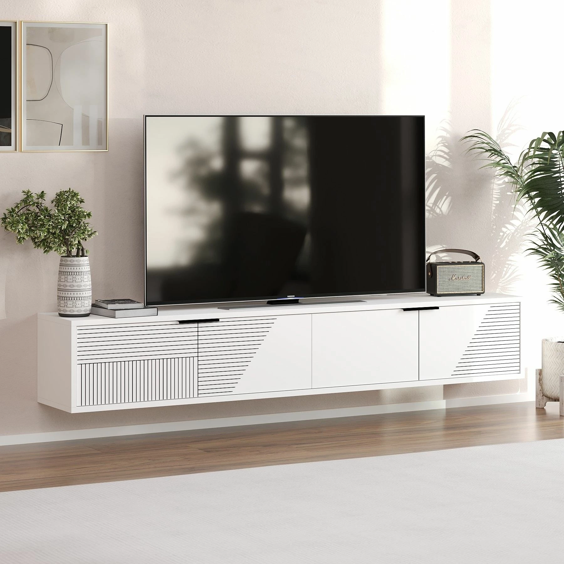Komodë TV Skye Decor, Parla, e bardhë