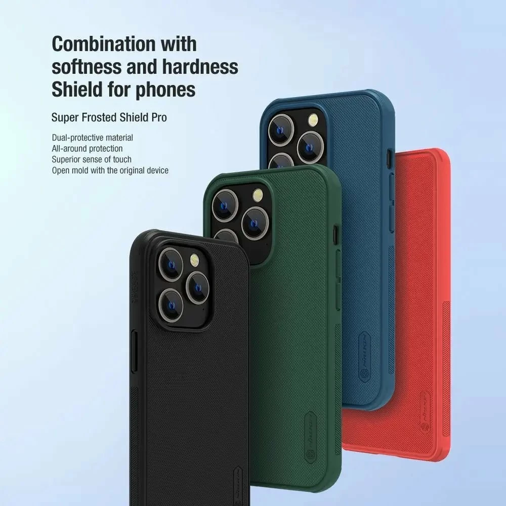 Mbështjellës Nillkin Super Frosted Shield Pro për Apple iPhone 14 Pro Max, me xham të kalitur, zi