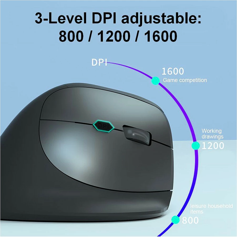Maus ergonomik EQUIP DM, wireless 2.4GHz + Bluetooth, 6 butona, i zi