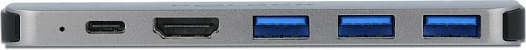 Docking station DeLOCK për MacBook, Dual HDMI 4K, USB-C PD 60W, 3x USB-A, metal, gri