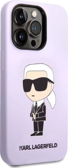 Mbështjellës Karl Lagerfeld KLHCP14XSNIKBCU Silicone Ikonik Karl për iPhone 14 Pro Max 6.7", hardcase silikon, vjollcë