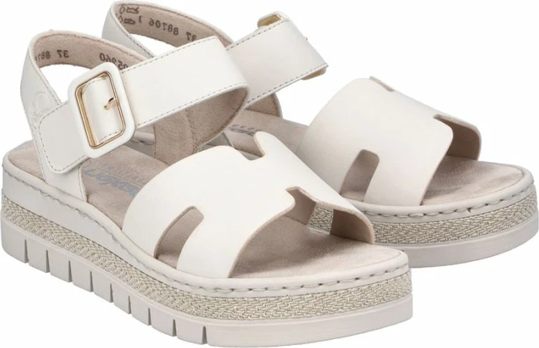 Sandale platforme femra Rieker V4952-60, bezhë