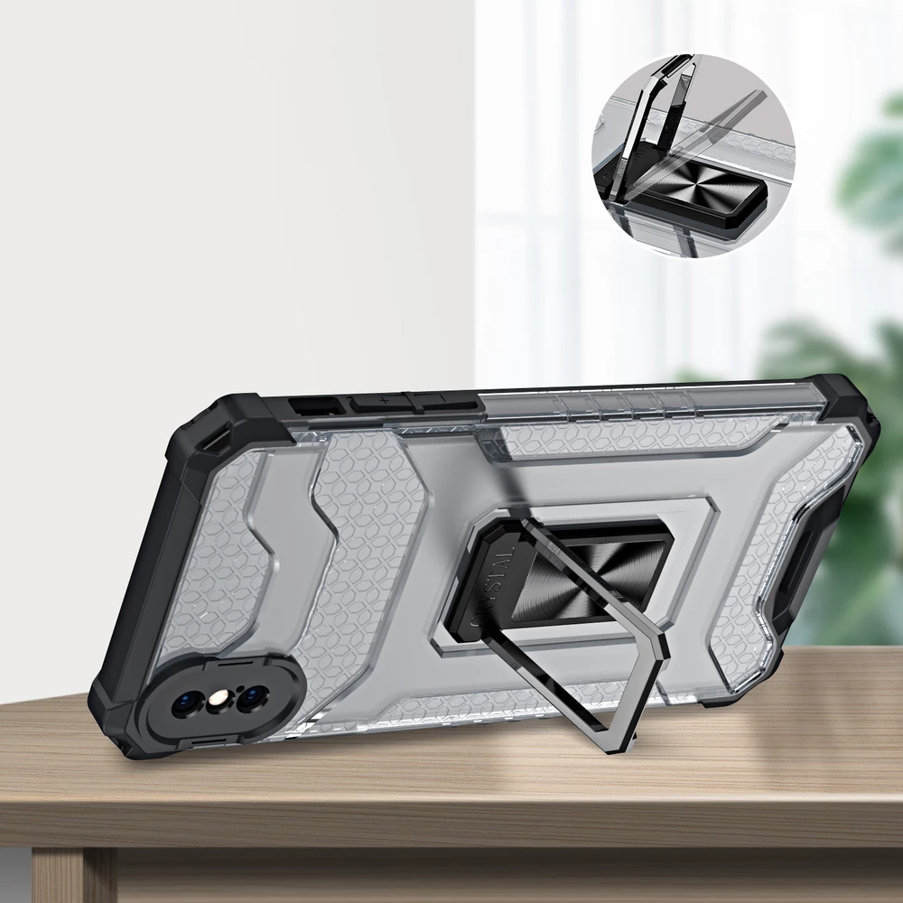 Mbështjellës Hurtel Crystal Ring Case me mbajtëse, për iPhone XS Max, Kuqe