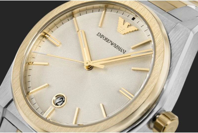 Orë dore meshkujsh Emporio Armani Federico AR11716, argjend dhe ar, me kuti