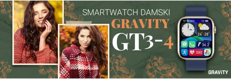 Smartwatch për femra Gravity, e zezë